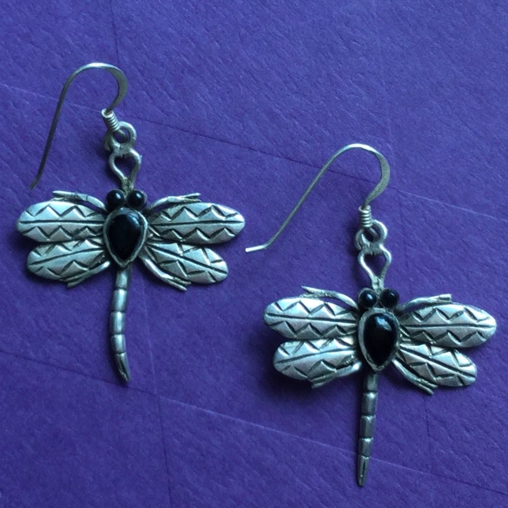 Sterling dragonfly earrings